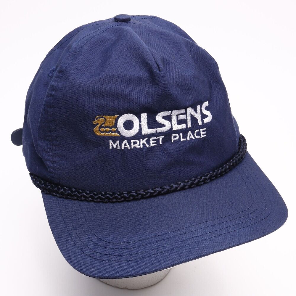 Olsens Marketplace 5-Panel Strapback Embroidered Navy Blue Cap Hat by Sportcap